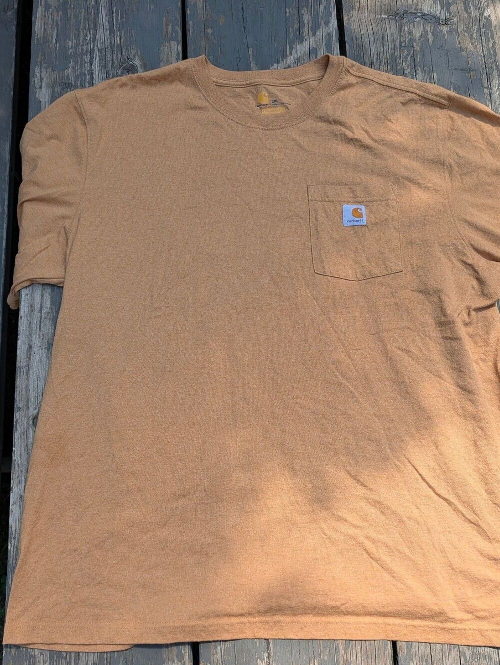 Carhartt K87 Pocket T-Shirt Mens 2XL Desert Tan Oversized Workwear Skater Y2K
